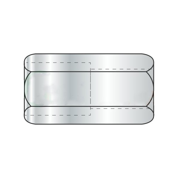 Newport Fasteners Coupling Nut, 3/8"-16, Steel, Zinc Plated, 1 in Lg, 1/2 in Hex Wd, 200 PK 828673 - main